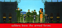 Vignette 3 - Titre : Soldiers leave the armed forces [série 